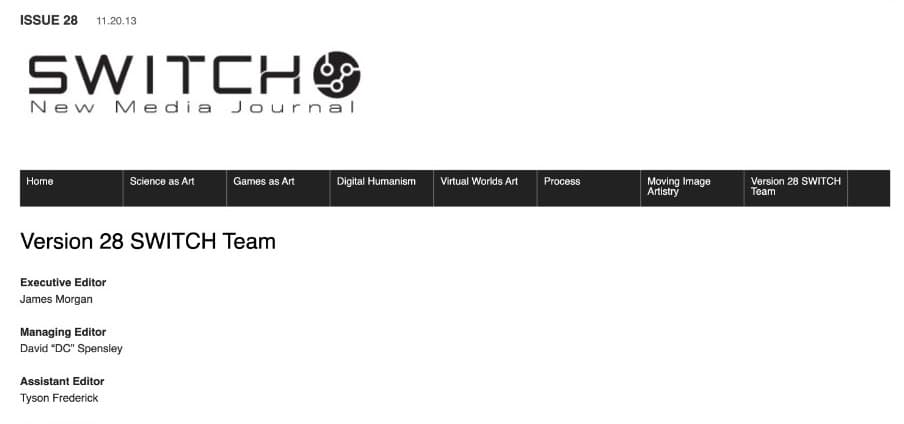 SWITCH: New Media Journal (Vol. 28)