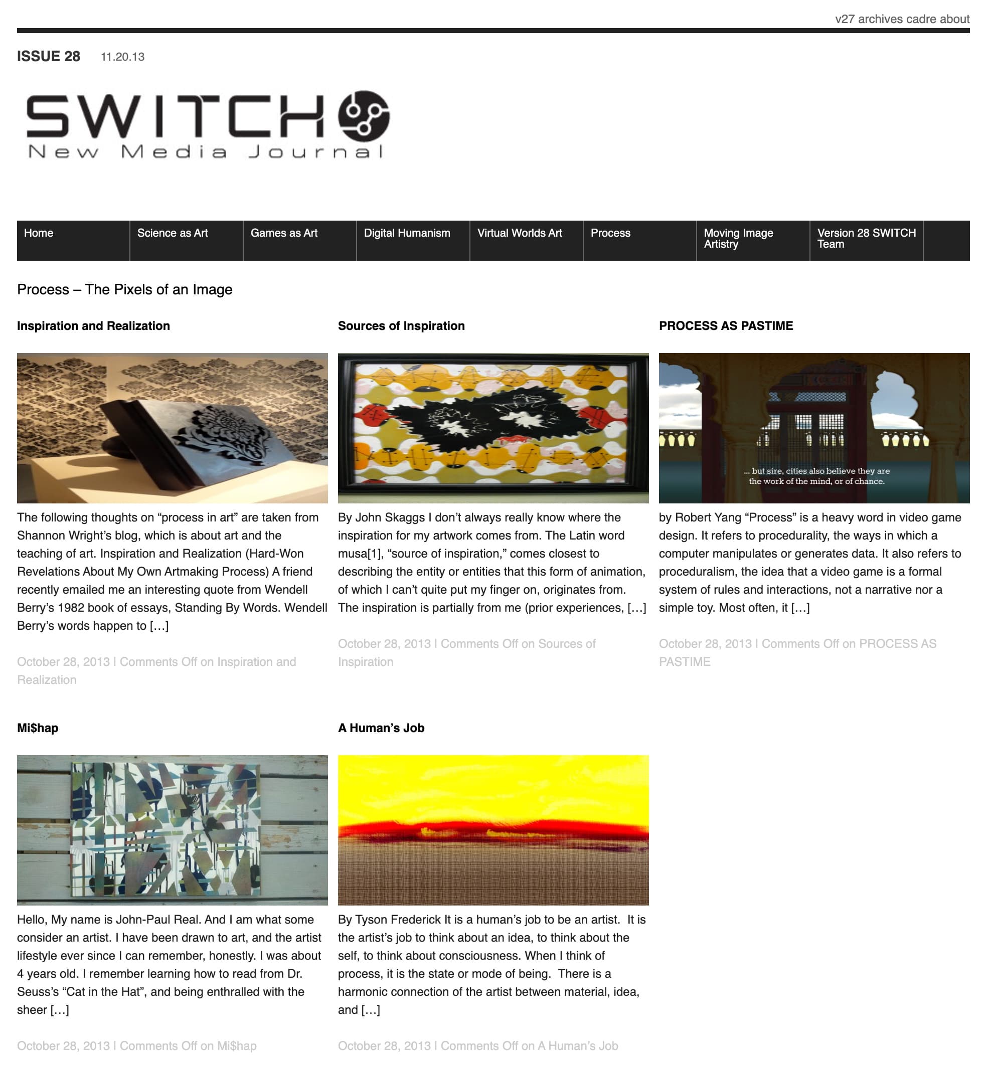Process: The Pixels of an Image department index for SWITCH Issue 28